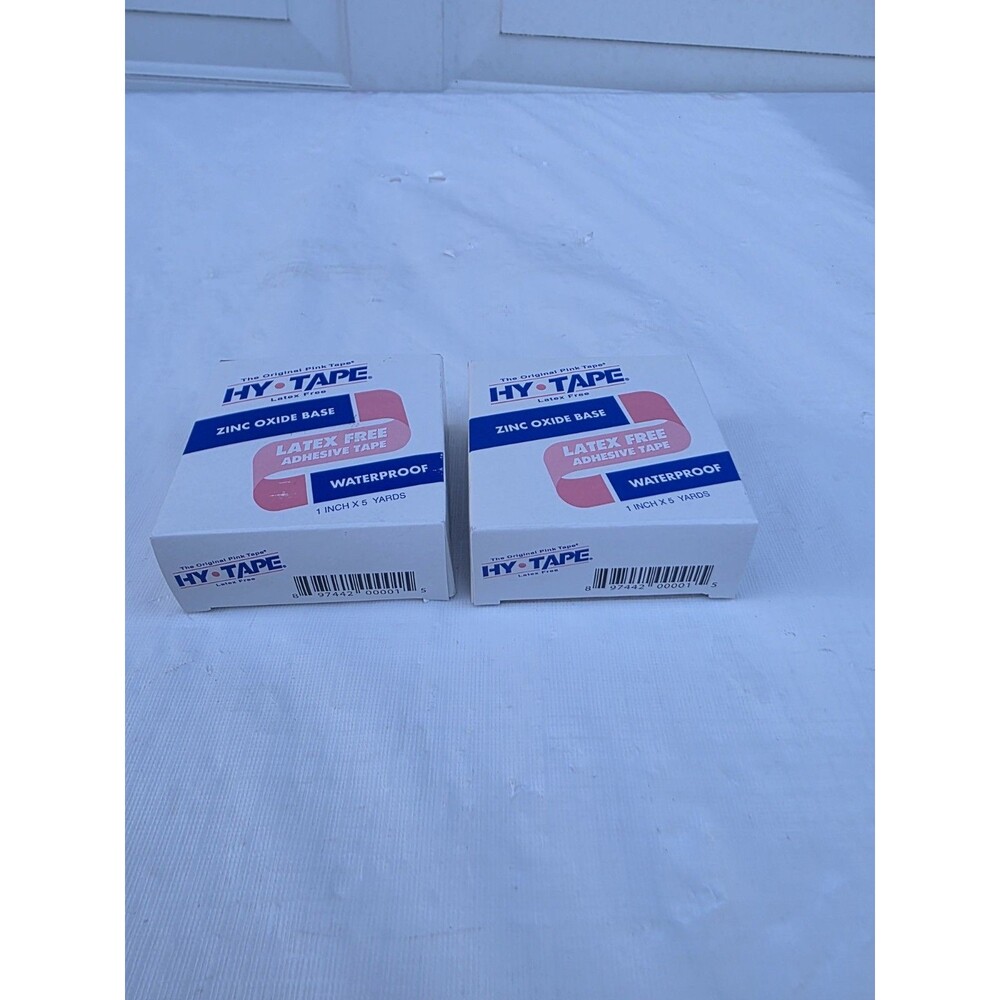 (2) Hy-Tape Pink Medical Adhesive Tape Zinc Oxide Waterproof UPF 50+ 1" x 5 yd